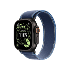 Apple Watch Ultra 3 GPS + LTE, 49mm Black Titanium Case with Blue/Bright Blue Trail Loop - S/M