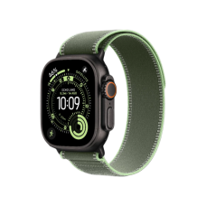 Apple Watch Ultra 3 GPS + LTE, 49mm Black Titanium Case with Green/Neon Trail Loop - S/M
