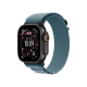 Apple Watch Ultra 3 GPS + LTE, 49mm Black Titanium Case with Light Blue Alpine Loop - Medium