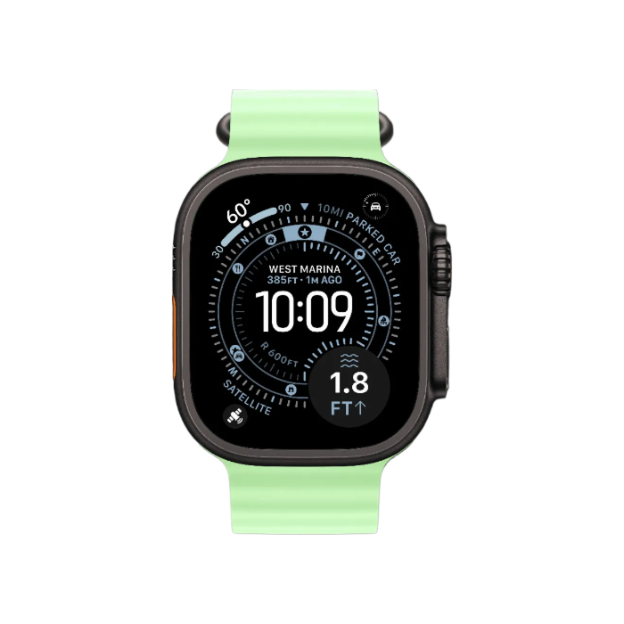 Apple Watch Ultra 3 GPS + LTE, 49mm Black Titanium Case with Neon Green Ocean Band