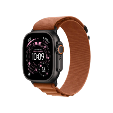 Apple Watch Ultra 3 GPS + LTE, 49mm Black Titanium Case with Terra Cotta Alpine Loop - Medium