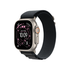 Apple Watch Ultra 3 GPS + LTE, 49mm Natural Titanium Case with Black Alpine Loop - Large