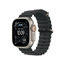 Apple Watch Ultra 3 GPS + LTE, 49mm Natural Titanium Case with Black Ocean Band
