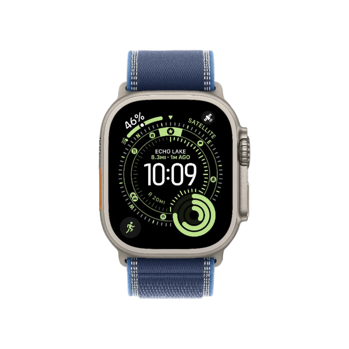 Apple Watch Ultra 3 GPS + LTE, 49mm Natural Titanium Case with Blue/Bright  Trail Loop - M/L