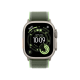 Apple Watch Ultra 3 GPS + LTE, 49mm Natural Titanium Case with Green/Neon Trail Loop - S/M