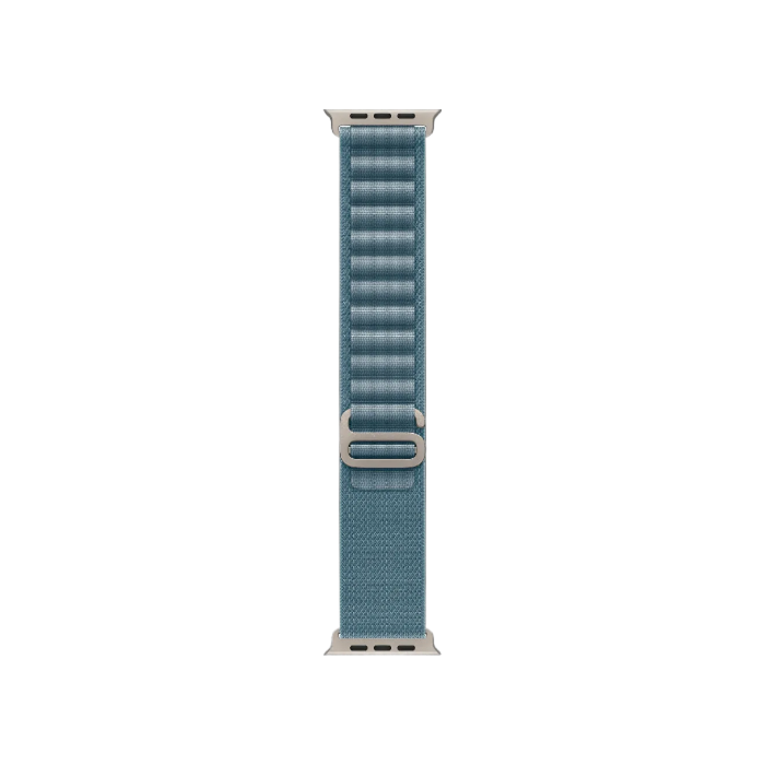 Apple Watch Ultra 3 GPS + LTE, 49mm Natural Titanium Case with Light Blue Alpine Loop - Medium
