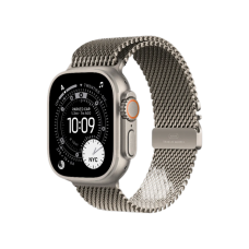 Apple Watch Ultra 3 GPS + LTE, 49mm Natural Titanium Case with Natural Titanium Milanese Loop - Medium