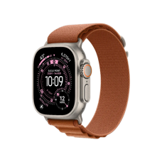 Apple Watch Ultra 3 GPS + LTE, 49mm Natural Titanium Case with Terra Cotta Alpine Loop - Medium