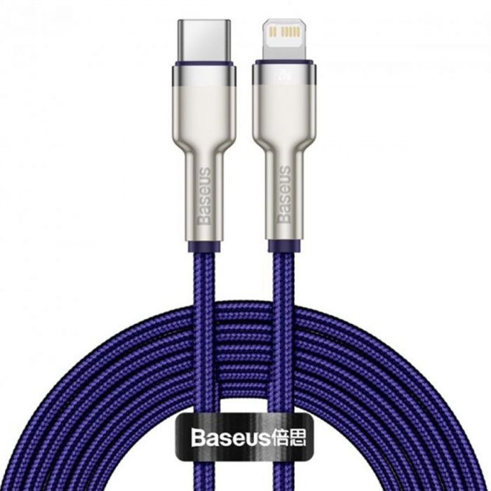 Кабель Baseus Cafule Metal Type-C to Lightning PD 20W (2m) purple
