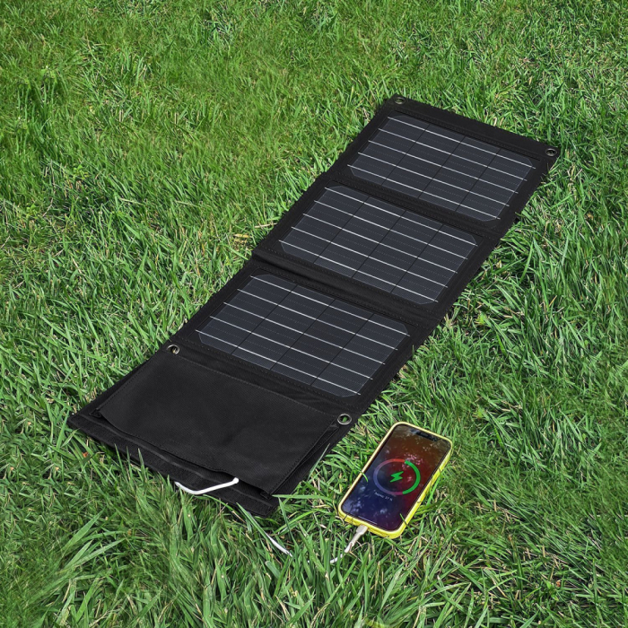 Портативна Сонячна Зарядна Станція Choetech 22W black