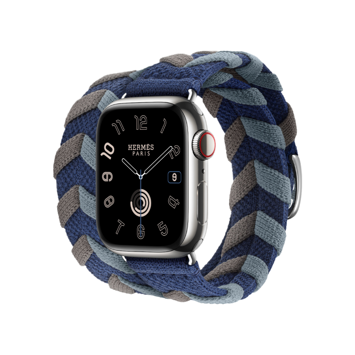 Купить Watch Hermès Series 9 41mm Silver Navy Bridon Double Tour
